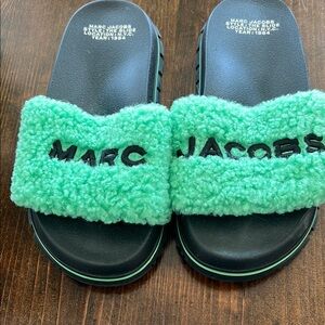 Marc Jacobs Green Fuzzy Sandals